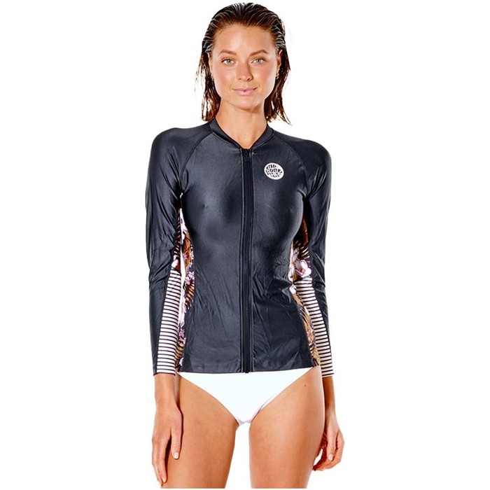 【ANDAR】 Pool & Beach Rash Guard (Logo) / 追跡付 Women's Aquashape Black Side Ruched Rash Guard : 3K10SLD-790